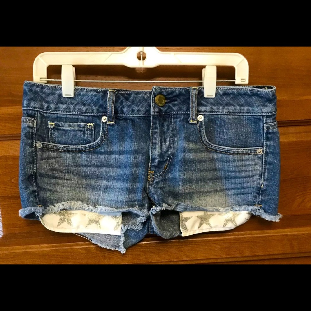 American Eagle Jean Shorts W/Silver Stars